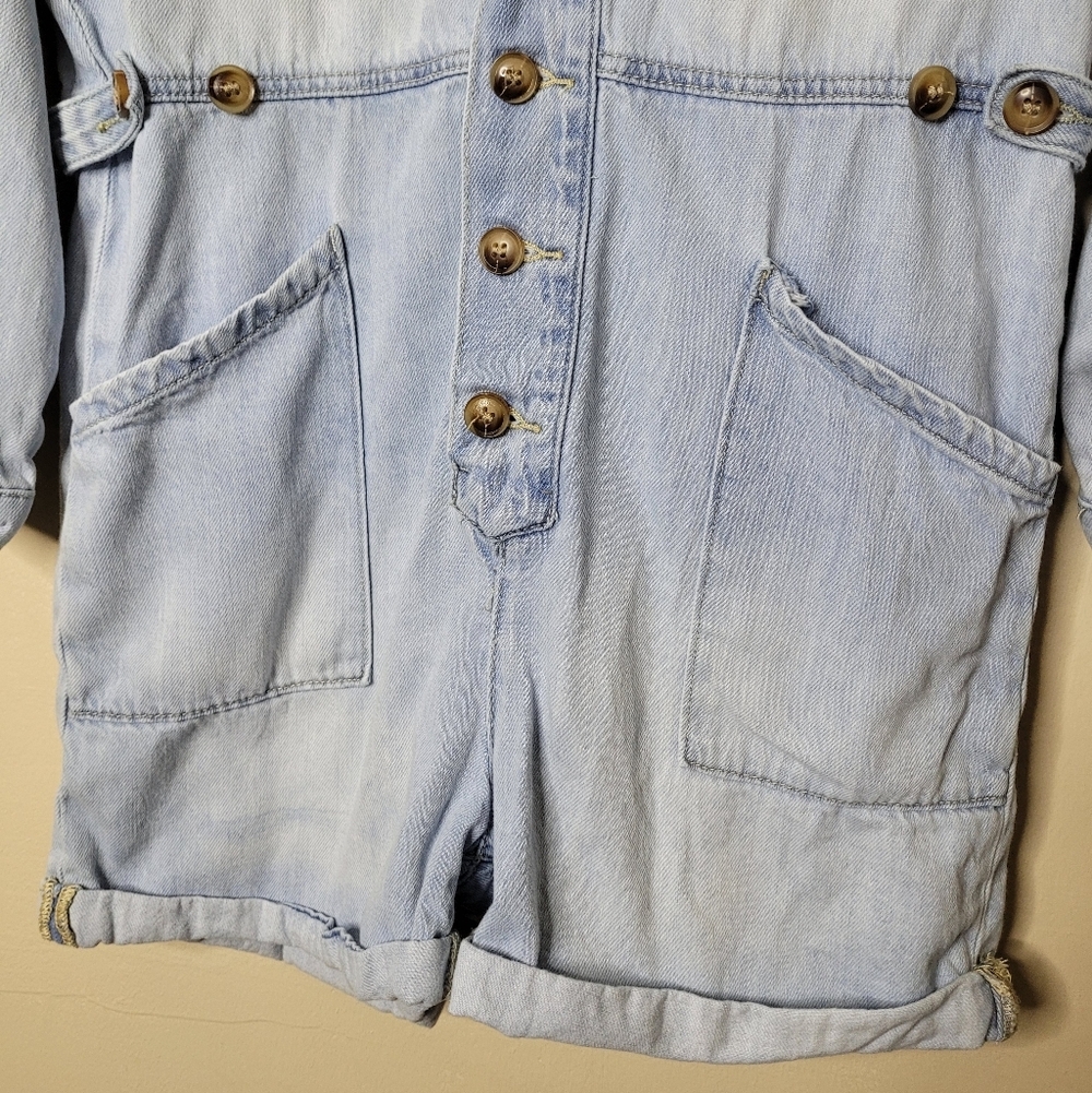 Kancan Denim Short Romper Size Small - Picture 4 of 8